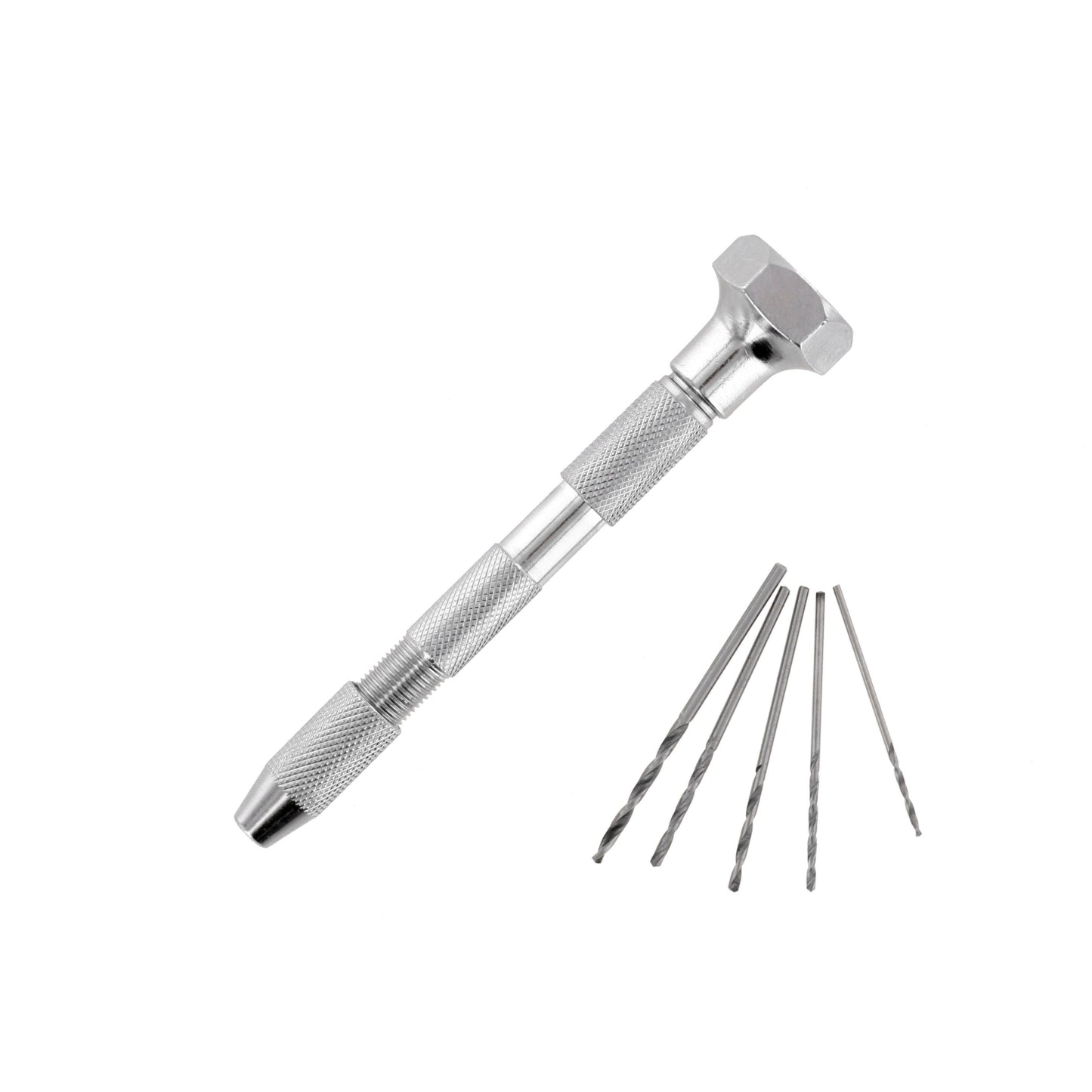 Pin Vice with 5 Precision Drill Bits, Swivel Head & Reversible Collets, Craft and DIY Work